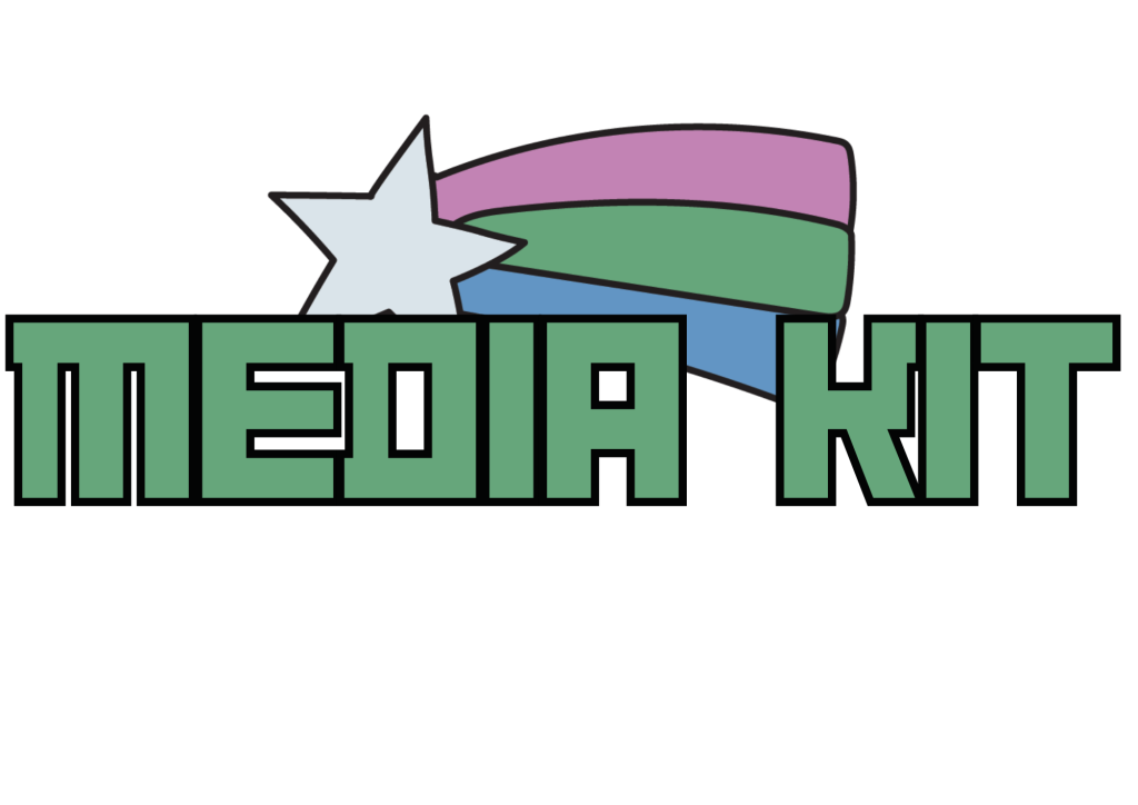 'Media Kit' in bold letters, with a shooting star behind. 