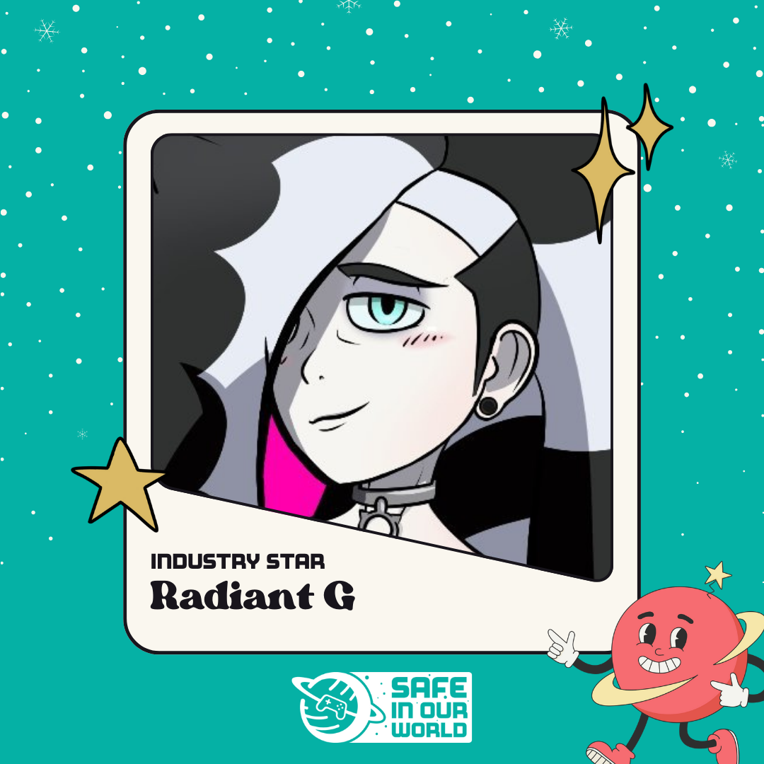 Graphic including avatar of Radiant G, nominated as an Industry Star.