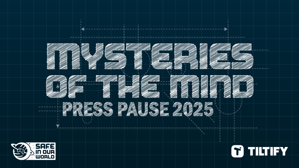 Keyart for Press Pause: Mysteries of the Mind fundraiser for Safe In Our World.